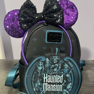 Disney Haunted Mansion Backpack with matching ears